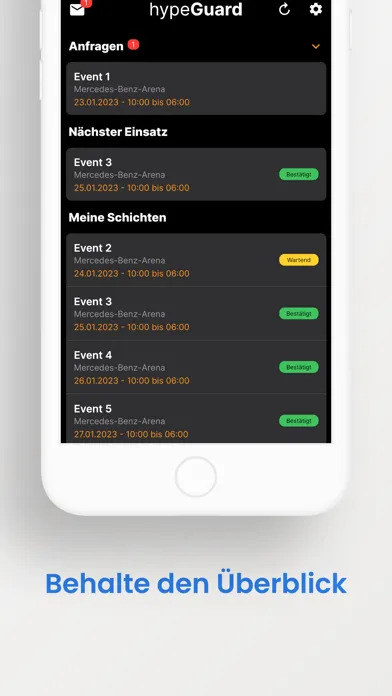 تصاویر hypeGuard Mitarbeiter App
